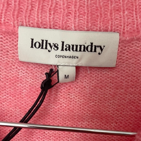 NWT Lollys Laundry Laura Cardigan Sweater Wool Pink Medium Jewel Buttons - Picture 7 of 12